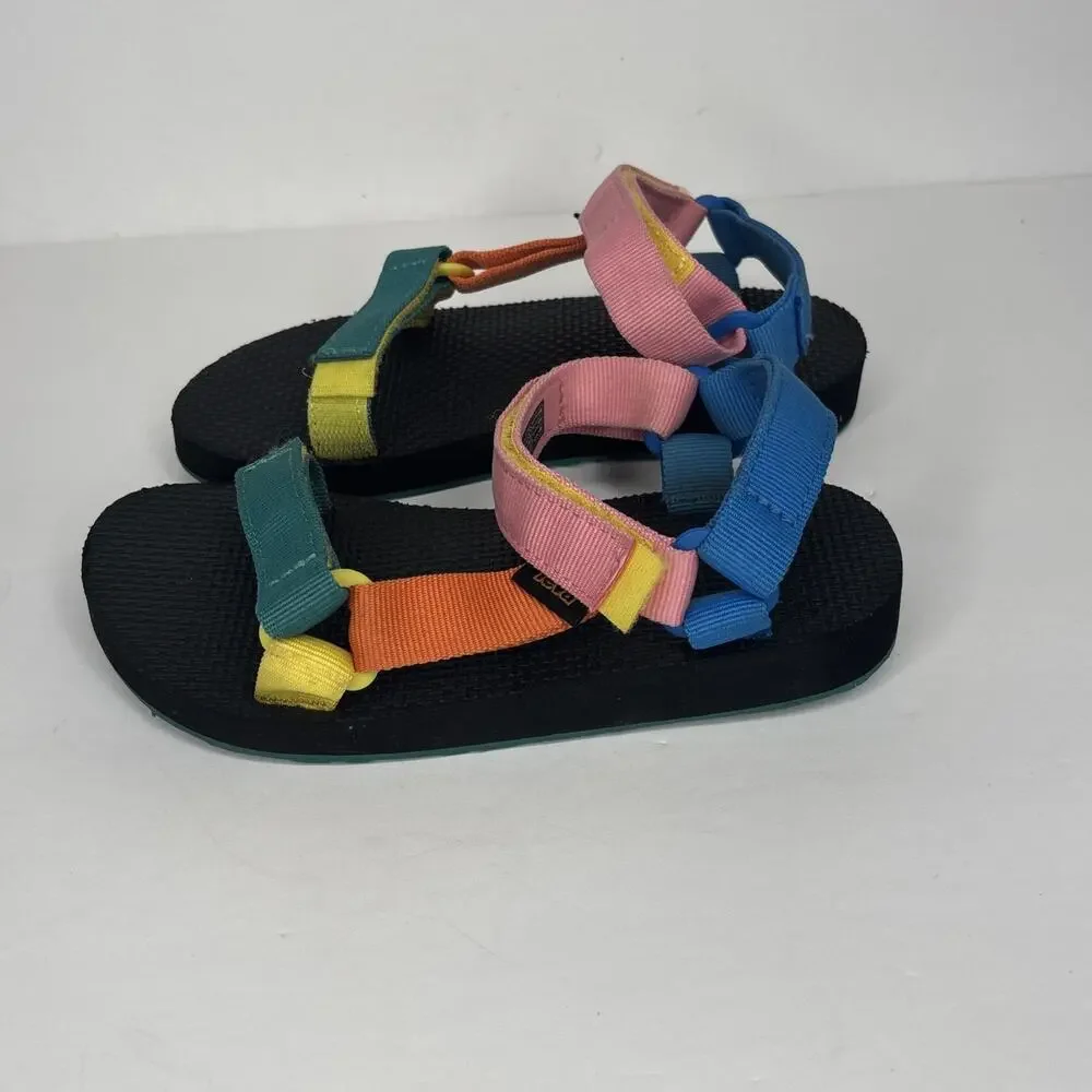 Teva Kids Girls 1 Sandals Multicolor Strap Breathable Water Summer Shoes - Picture 2 of 6